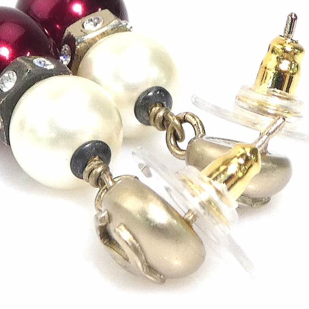 CHANEL Authentic White Pearl Logo Earrings - Picture 4 of 5